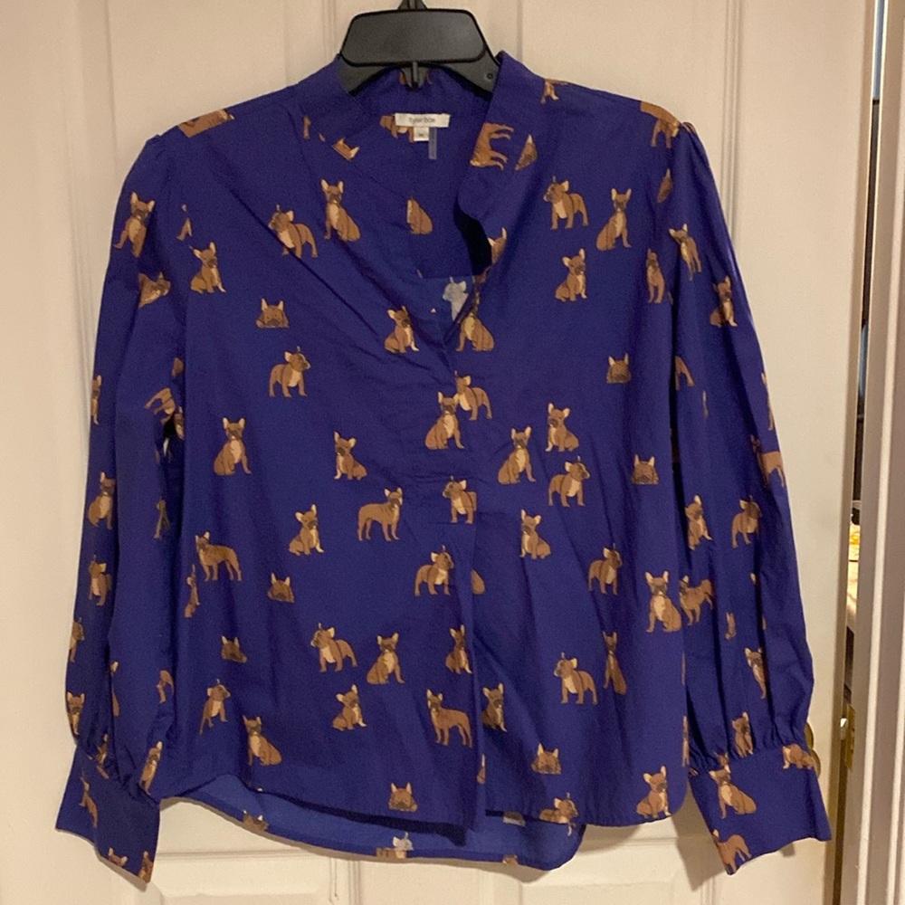 French Bulldog blouse